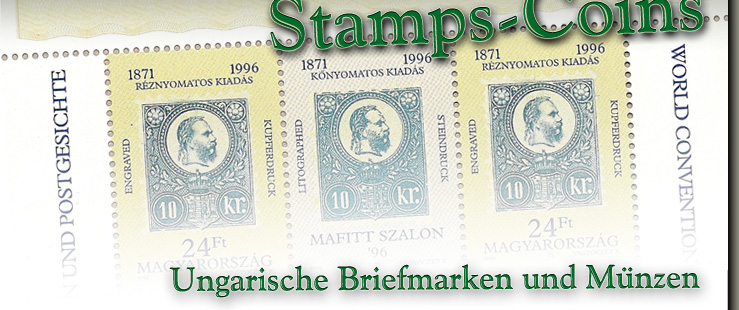 Ungarische Briefmarken und Mnzen, Hungarian Stamps-Coins