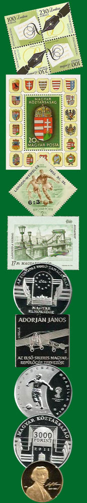 Ungarische Briefmarken und Mnzen